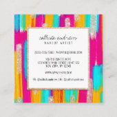 Carte De Visite Carré Neon rose Turquoise Jaune Parties scintillant or P (Dos)