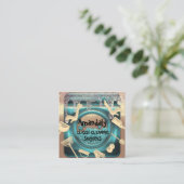 Carte De Visite Carré Nettoyage de la maison Service QR Code Drips Gold (Debout devant)