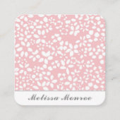 Carte De Visite Carré Nettoyer Fleurs Roses Bleues Feminine Cute Script (Devant)