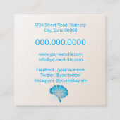 Carte De Visite Carré Neurologue / Psychologue (Dos)