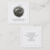 Carte De Visite Carré Nid Du Design d'intérieur De Twigs (Devant / Derrière)