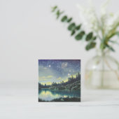 Carte De Visite Carré Night Lake Graphic (Debout devant)