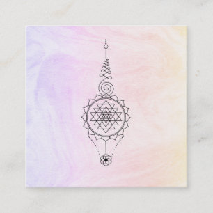 Carte De Visite Carré *~* Nirvana Pastel Marbre Reiki Healing Ombre