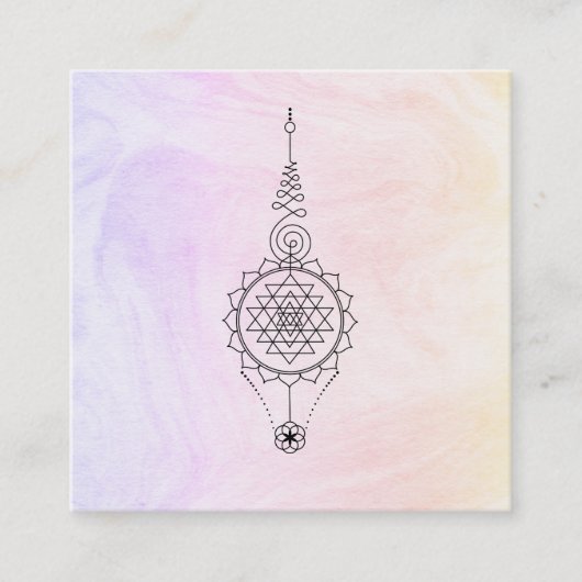 Carte De Visite Carré *~* Nirvana Pastel Marbre Reiki Healing Ombre (Devant)