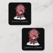 Carte De Visite Carré Noël arrive (Devant / Derrière)