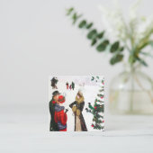 Carte De Visite Carré Noël Art déco rétro (Debout devant)