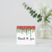 Carte De Visite Carré noël script de vacances merci pour votre commande (Debout devant)