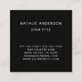 Carte de visite Carré noir à couronne florale russ (Dos)