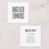 Carte De Visite Carré Noir audacieux à la mode simple moderne (Devant / Derrière)