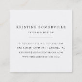 Carte De Visite Carré Noir & Blanc | Elégant Carré de style marocain (Dos)