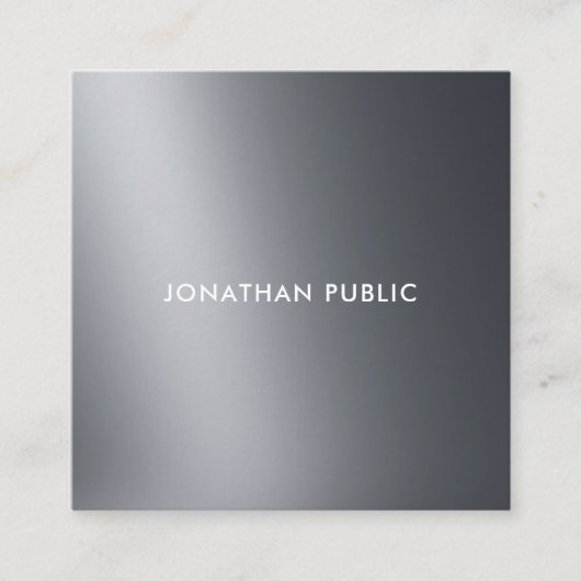 Carte De Visite Carré Noir blanc moderne Cool moderne tendance (Devant)