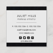 Carte de visite Carré noir, blanc, or et noir (Dos)