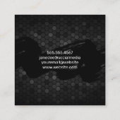 Carte De Visite Carré Noir brossé | Motifs géométriques (Dos)