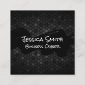 Carte De Visite Carré Noir brossé | Motifs géométriques (Devant)