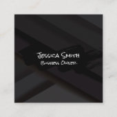Carte De Visite Carré Noir brossé | Panneaux noirs (Devant)