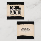 Carte De Visite Carré Noir brossé | Texture papier (Devant / Derrière)