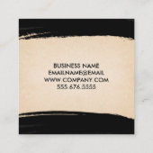 Carte De Visite Carré Noir brossé | Texture papier (Dos)