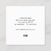 Carte de visite Carré noir Confetti (Dos)