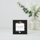 Carte de visite Carré noir Confetti (Debout devant)