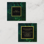 Carte De Visite Carré NOIR d'abrégé sur VERT VERT de *~* (Devant / Derrière)