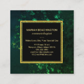 Carte De Visite Carré NOIR d'abrégé sur VERT VERT de *~* (Dos)