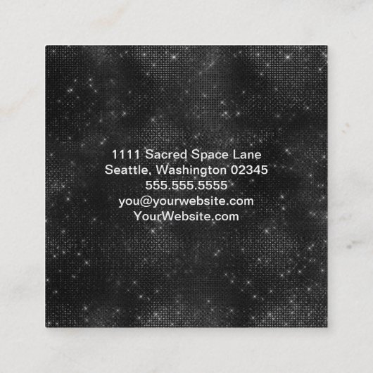 Carte de visite Carré noir et blanc élégant (Dos)