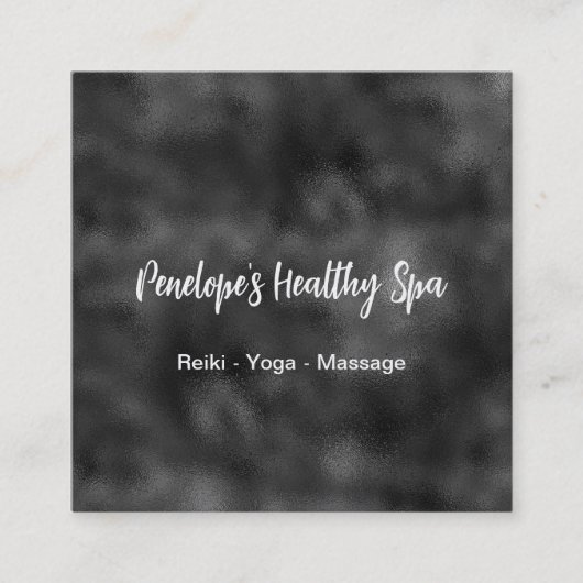 Carte de visite Carré noir et blanc élégant (Devant)