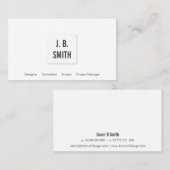 Carte de visite Carré noir et blanc élégant (Devant / Derrière)