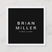 Carte De Visite Carré Noir et blanc Entreprise moderne Professionnel (Devant)