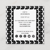 Carte De Visite Carré Noir et blanc Mid-Century Motif Abstrait moderne (Dos)