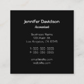 Carte De Visite Carré Noir et blanc Polka Point rose chaud Monogramme (Dos)