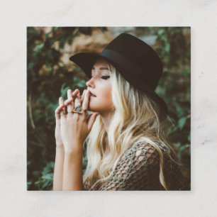 Carte De Visite Carré Noir et blanc simple de photo moderne de