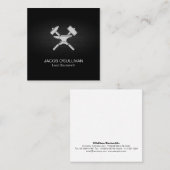 Carte De Visite Carré Noir Fer Travaux Métal (Devant / Derrière)