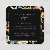 Carte de visite Carré noir floral peint (Dos)