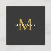 Carte De Visite Carré Noir moderne QR Code Professionnel (Devant)