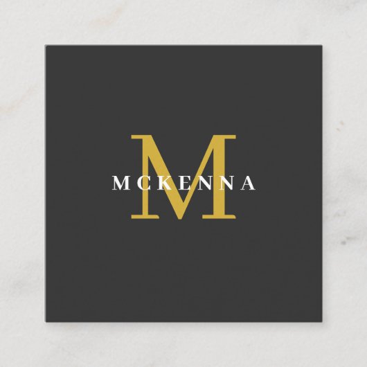 Carte De Visite Carré Noir moderne QR Code Professionnel (Devant)