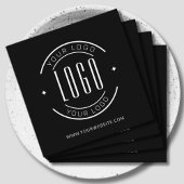 Carte De Visite Carré Noir moderne simple ajouter votre logo