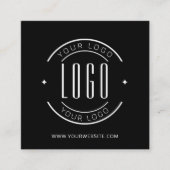 Carte De Visite Carré Noir moderne simple ajouter votre logo (Devant)