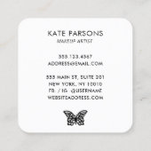 Carte De Visite Carré Noir moderne sur Papillon noir (Dos)