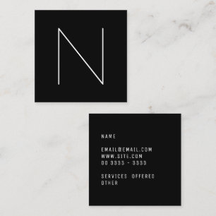 Carte De Visite Carré Noir professionnel simple minimal élégant