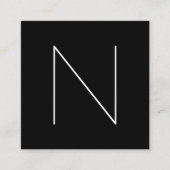 Carte De Visite Carré Noir professionnel simple minimal élégant (Devant)