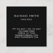 Carte de visite Carré noir simple QR Code (Dos)