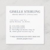 Carte De Visite Carré Nom de la compagnie professionnelle Navy Blue Mini (Dos)