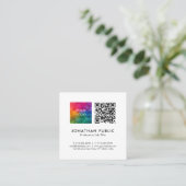Carte De Visite Carré Nom de l'employé Code QR Logo de l'entreprise Ici (Debout devant)