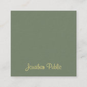 Carte De Visite Carré Nom de script manuscrit Élégant Modèle moderne (Devant)