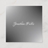 Carte De Visite Carré Nom de script manuscrit Modèle moderne Élégant (Devant)