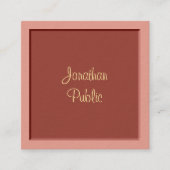 Carte De Visite Carré Nom de script manuscrit Moderne Modèle élégant (Devant)