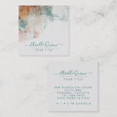 Carte De Visite Carré Nom du script d'aquarelle Abstraite (Devant / Derrière)