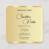 Carte De Visite Carré Nom du script Faux Gold Modèle Modern Professional (Dos)