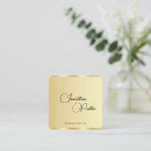 Carte De Visite Carré Nom du script Faux Gold Modèle Modern Professional (Debout devant)